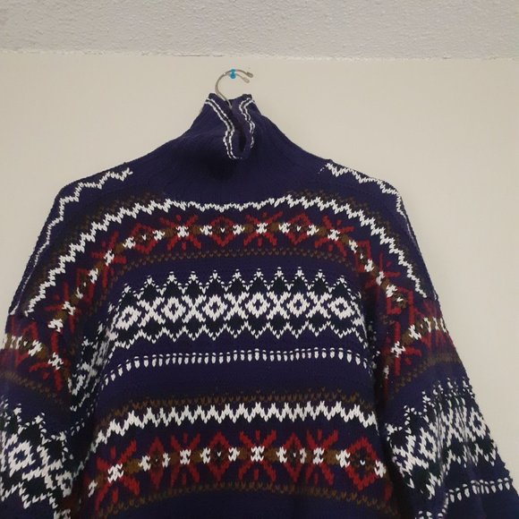 BEAVER CANOE handknit CHUNKY HEAVY BULKY TURTLENECK OVERSIZED SWEATER,M measured - Picture 3 of 5